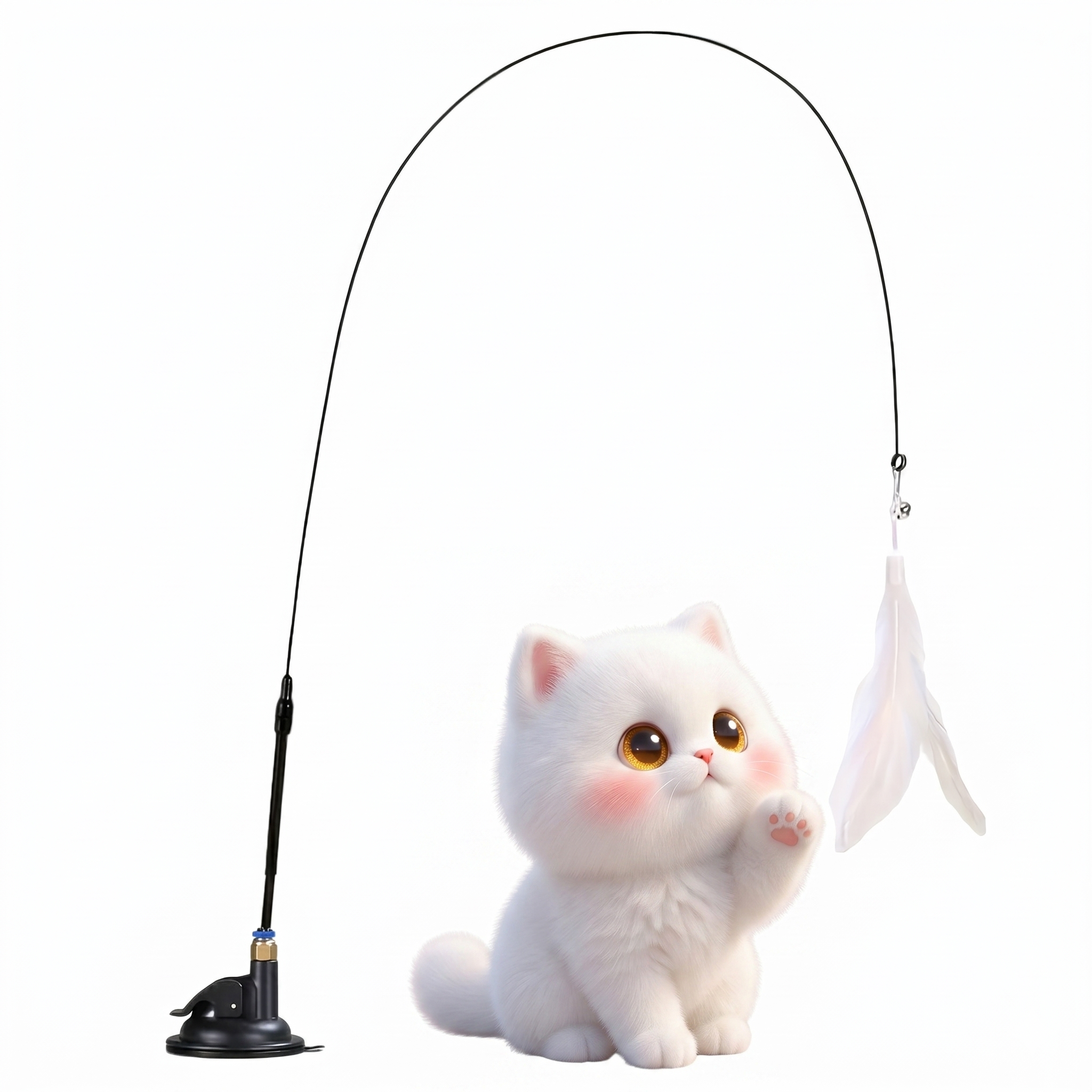 Loong's Choice: Interactive Feather Wand for Playful Cats