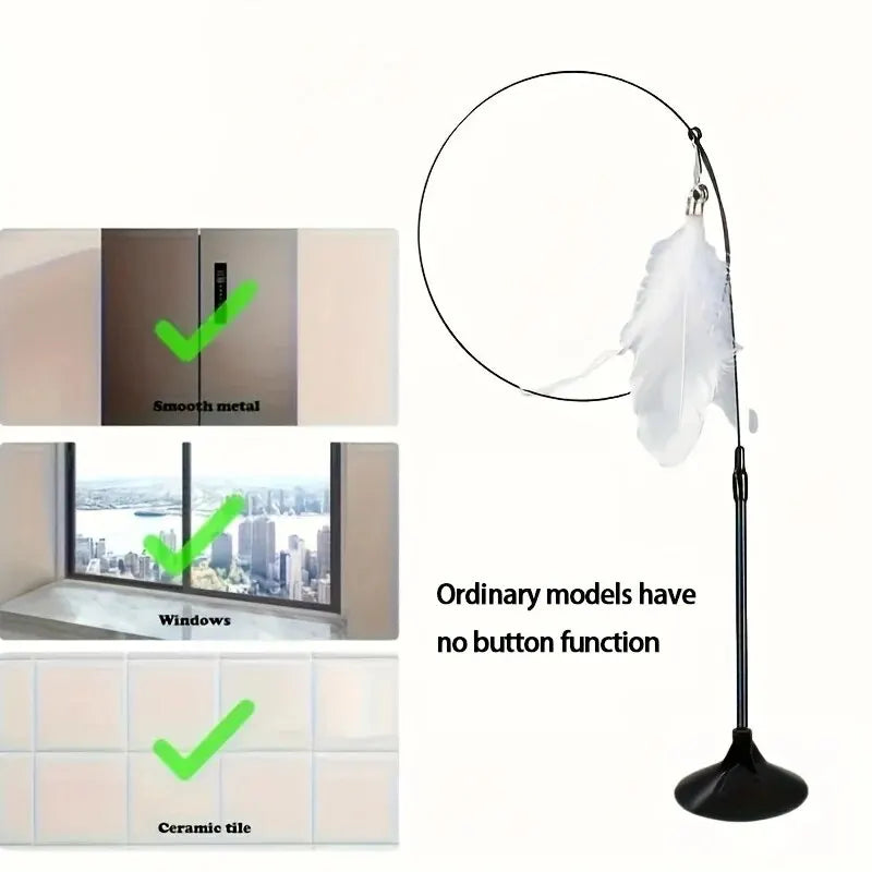 Loong's Choice: Interactive Feather Wand for Playful Cats
