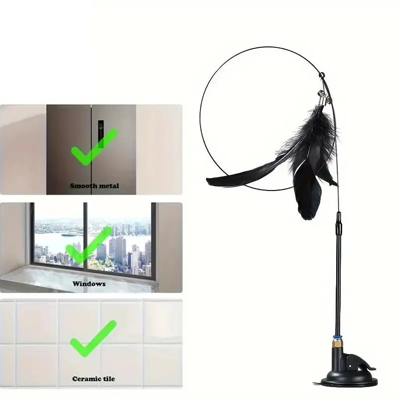 Loong's Choice: Interactive Feather Wand for Playful Cats